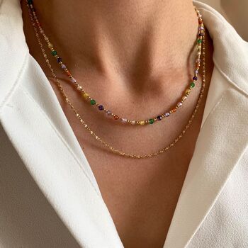 Collier perles multicolores 2