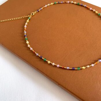Collier perles multicolores 3