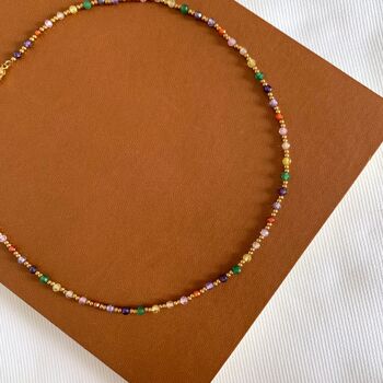 Collier perles multicolores 4