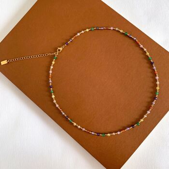 Collier perles multicolores 5
