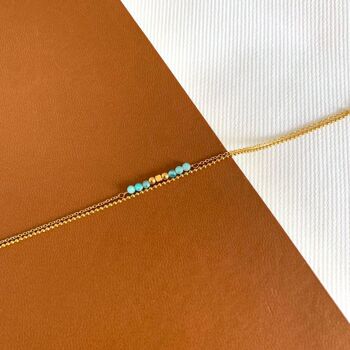 Bracelet double rang perles bleu turquoise amazonite 2