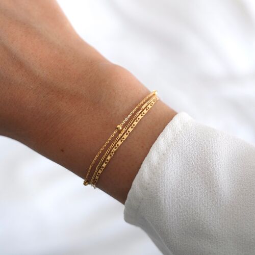 Bracelet femme acier inoxydable triple rang