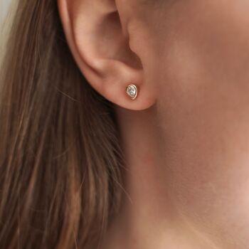 Boucles d'oreilles plaqué or 18 carats goutte oxyde de zirconium 2
