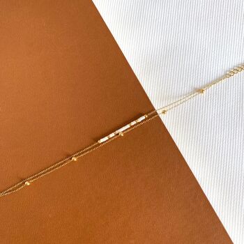 Bracelet double perles miyuki blanches 2