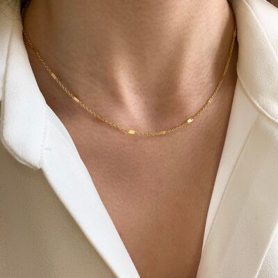Stainless steel thin chain choker necklace