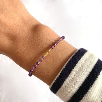 Bracelet femme pierre naturelle Améthyste violette 1