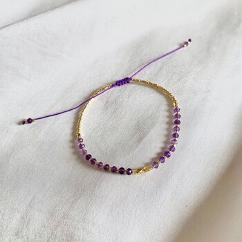 Bracelet femme pierre naturelle Améthyste violette 2