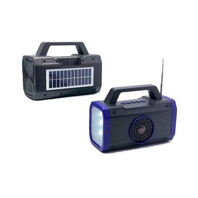 Enceinte Bluetooth sans fil avec panneau solaire - P418 - 884676 - Bleu