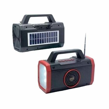 Enceinte Bluetooth sans fil avec panneau solaire - P418 - 884676 - Rouge
