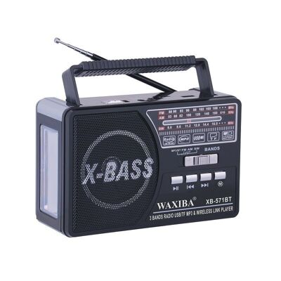 Wiederaufladbares Radio – XB-571BT – Waxiba – 005716 – Schwarz