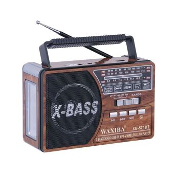 Radio rechargeable - XB-571BT - Waxiba - 005716 - Marron