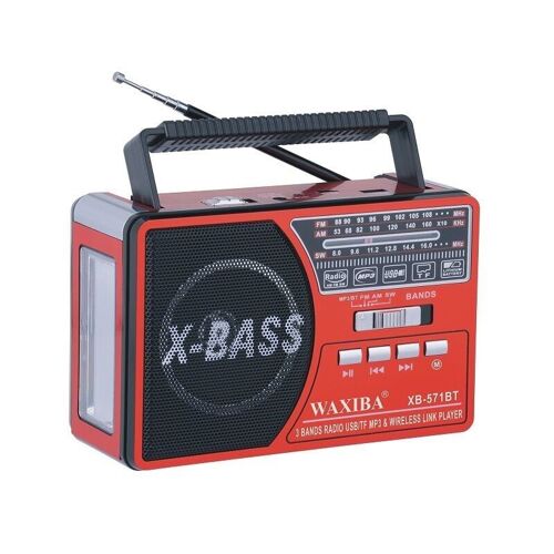 Rechargeable radio - XB-571BT - Waxiba - 005716 - Red