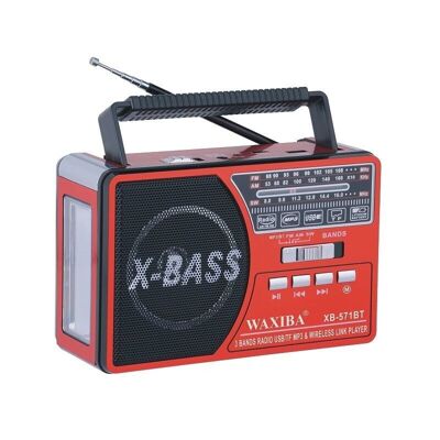 Radio recargable - XB-571BT - Waxiba - 005716 - Rojo