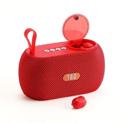 Altoparlante Bluetooth wireless con set di cuffie - TG810 - 889459 - Rosso