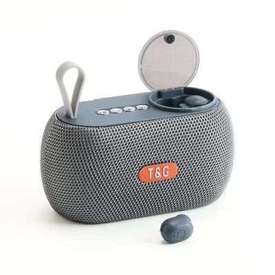 Kabelloser Bluetooth-Lautsprecher mit Kopfhörer – TG810 – 889459 – Grau