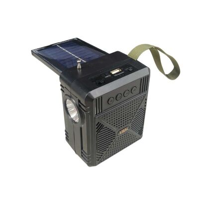 Altavoz Bluetooth inalámbrico con panel solar - YHX-03 - 040032 - Negro