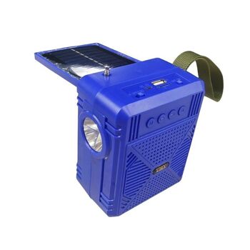 Enceinte Bluetooth sans fil avec panneau solaire - YHX-03 - 040032 - Bleu