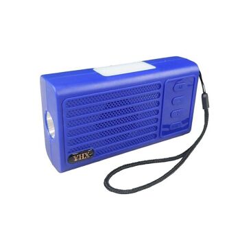 Enceinte Bluetooth sans fil avec panneau solaire - YHX-07 - 040070 - Bleu
