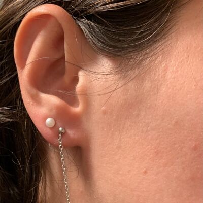 Gypsophila silver dangling earrings