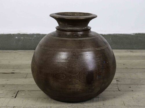 Antique Rustic Wooden Pot - Large