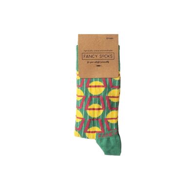 Grüne geometrische Unisex-Socken