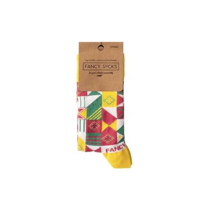 Calcetines unisex geométricos amarillos