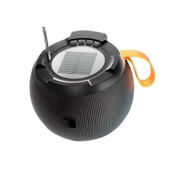 Enceinte Bluetooth sans fil avec panneau solaire - TO-T18 ​​- 091654 - Noir