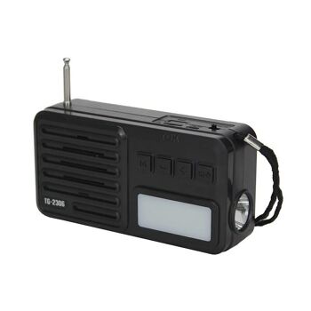 Radio rechargeable avec panneau solaire - TG2306 - 723055 - Noir
