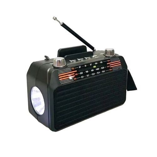 Rechargeable radio with solar panel - M531-BTS - 125313 - Black