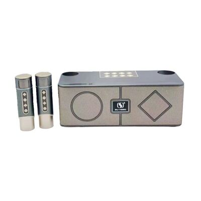 Enceinte Bluetooth sans fil avec 2 microphones karaoké - YS215 - 887271 - Argent