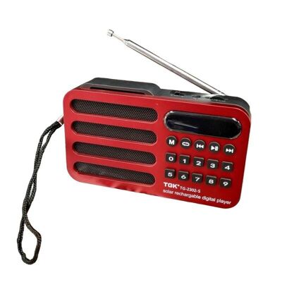 Radio Solaire Rechargeable - TG2302S - 723017 - Rouge