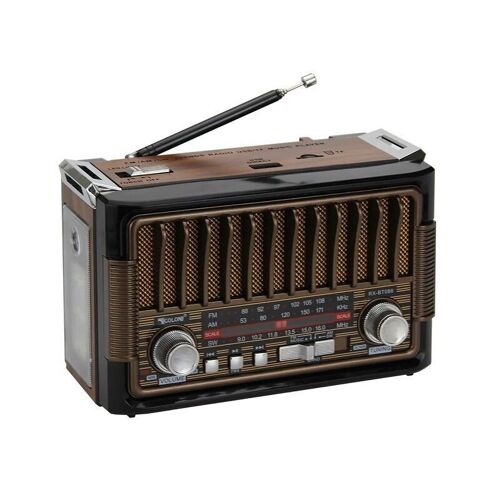 Retro Rechargeable Radio - RX BT086 - 020864 - Brown