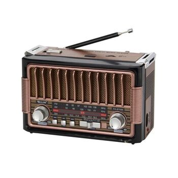Radio rétro rechargeable - RX BT086 - 020864 - Or rose