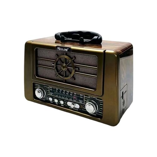 Retro Rechargeable Radio with Solar Panel - RX BT8080S - 080806 - Green