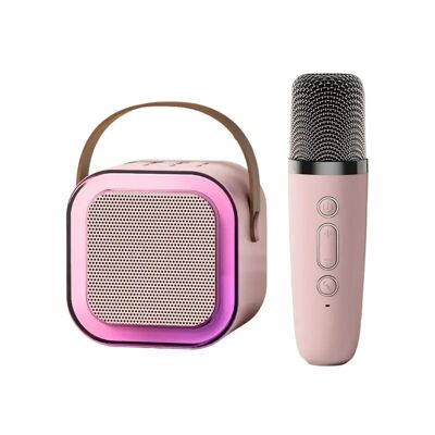Altavoz Bluetooth Inalámbrico con Micrófono Karaoke - K12 - 810279 - Rosa