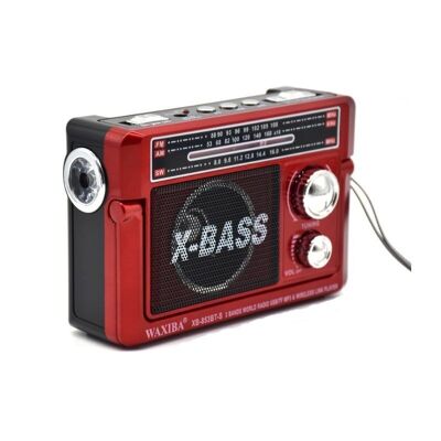 Rechargeable radio with solar panel - XB-853-BT - 008539 - Red