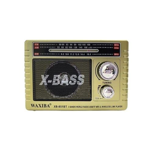 Rechargeable radio with solar panel - XB-853-BT - 008539 - Gold