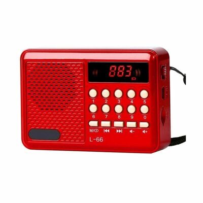 Radio recargable - L66 - 860667 - Rojo