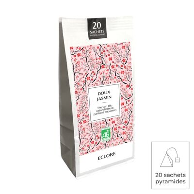 Té de Jazmín ecológico en bolsitas piramidales compostables (x20) - Doux Jasmin