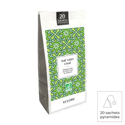 Organic chai green tea - 20 compostable bags