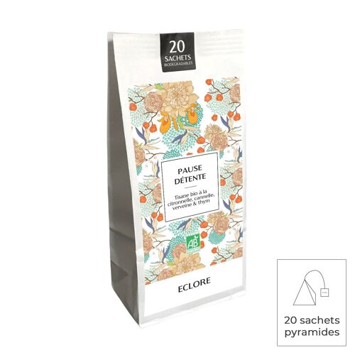 Tisane bio Pause Détente - 20 sachets compostables