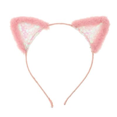 Bandeau oreilles de chat fantaisie avec fourrure douce