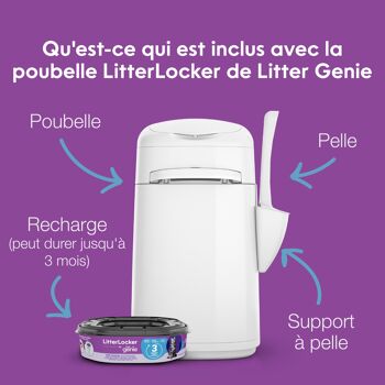 Poubelle à litière LitterLocker par Litter Genie
avec 1 recharge octogonale 2