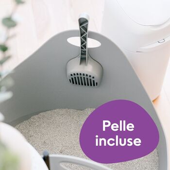 Bac À Litière Litter Box Gris avec Pelle 8