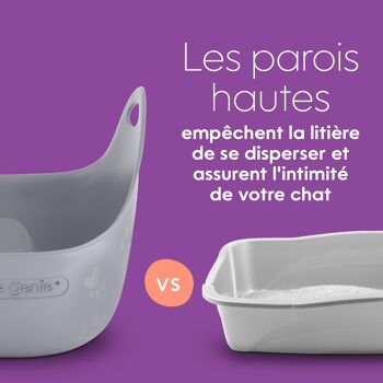 Bac À Litière Litter Box Gris avec Pelle 10