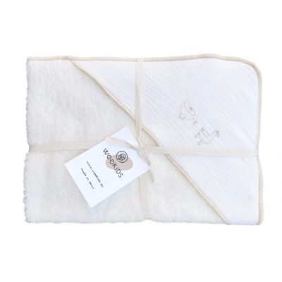 DUCKS bath cape embroidered beige 70x70cm