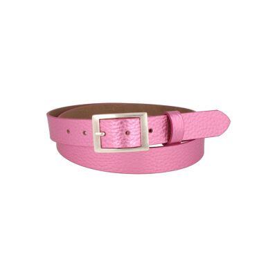 Cintura da donna in pelle Sera rosa metallizzata