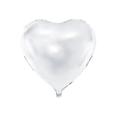 Ballon cœur blanc 61cm
