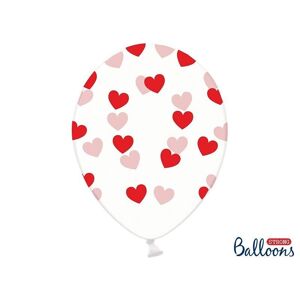 Ballon transparent cœur rouge 30 cm lot de 6 pièces