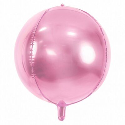 Pink round metallic balloon 40cm